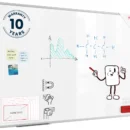 Tableau Blanc Magnétique Effaçable à Sec avec Cadre en Aluminium Premium EXPO 150x100cm + accessoires