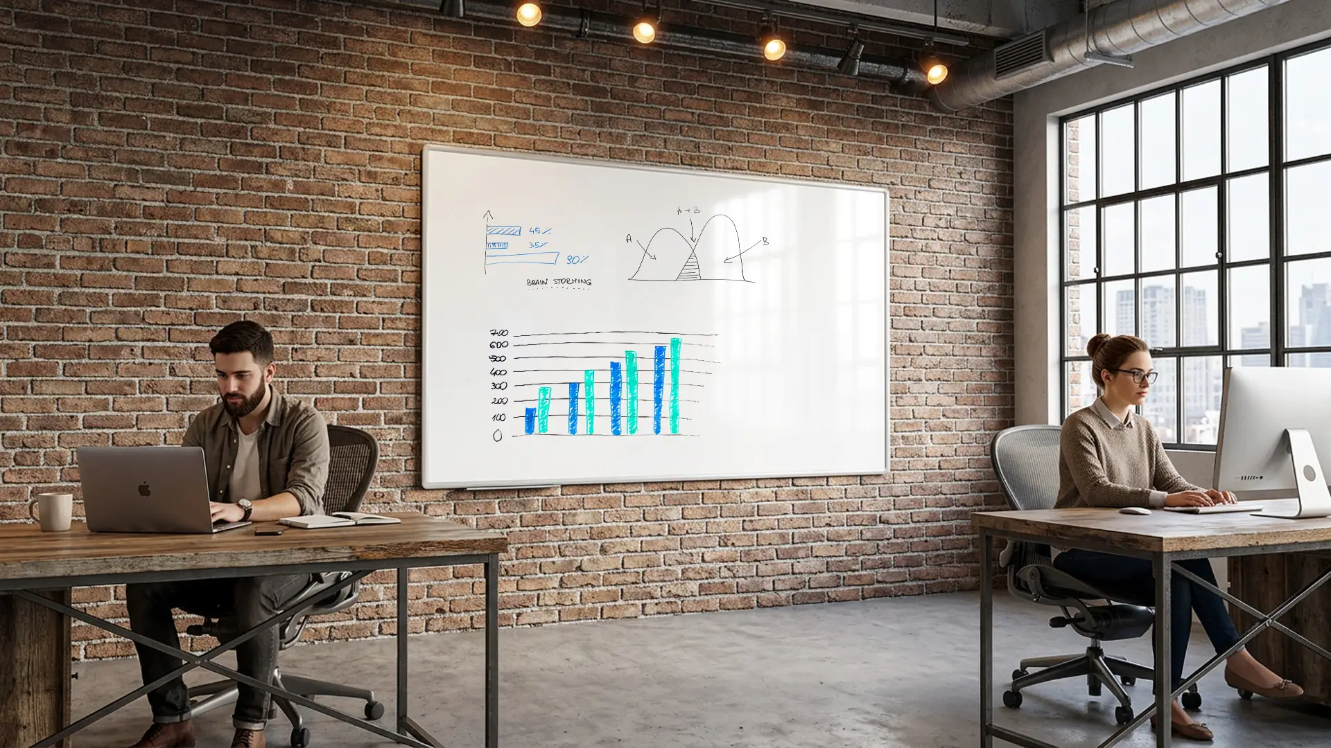 Tableau Blanc Magnétique Effaçable à Sec avec Cadre en Aluminium Premium EXPO 170x100cm + accessoires – Image 3