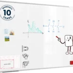 Tableau Blanc Magnétique Effaçable à Sec avec Cadre en Aluminium Premium EXPO 180x120cm + accessoires