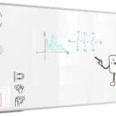 Tableau Blanc Magnétique Effaçable à Sec avec Cadre en Aluminium Premium EXPO 200x100cm + accessoires