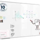 Tableau Blanc Magnétique Effaçable à Sec avec Cadre en Aluminium Premium EXPO 200x120cm + accessoires