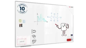 Tableau Blanc Magnétique Effaçable à Sec avec Cadre en Aluminium Premium EXPO 200x120cm + accessoires