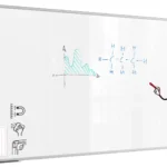 Tableau Blanc Magnétique Effaçable à Sec avec Cadre en Aluminium Premium EXPO 220x120cm + accessoires