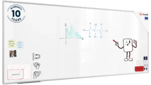 Tableau Blanc Magnétique Effaçable à Sec avec Cadre en Aluminium Premium EXPO 250x100 cm + accessoires