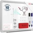 Tableau Blanc Magnétique Effaçable à Sec avec Cadre en Aluminium Premium EXPO 40x30cm + accessoires