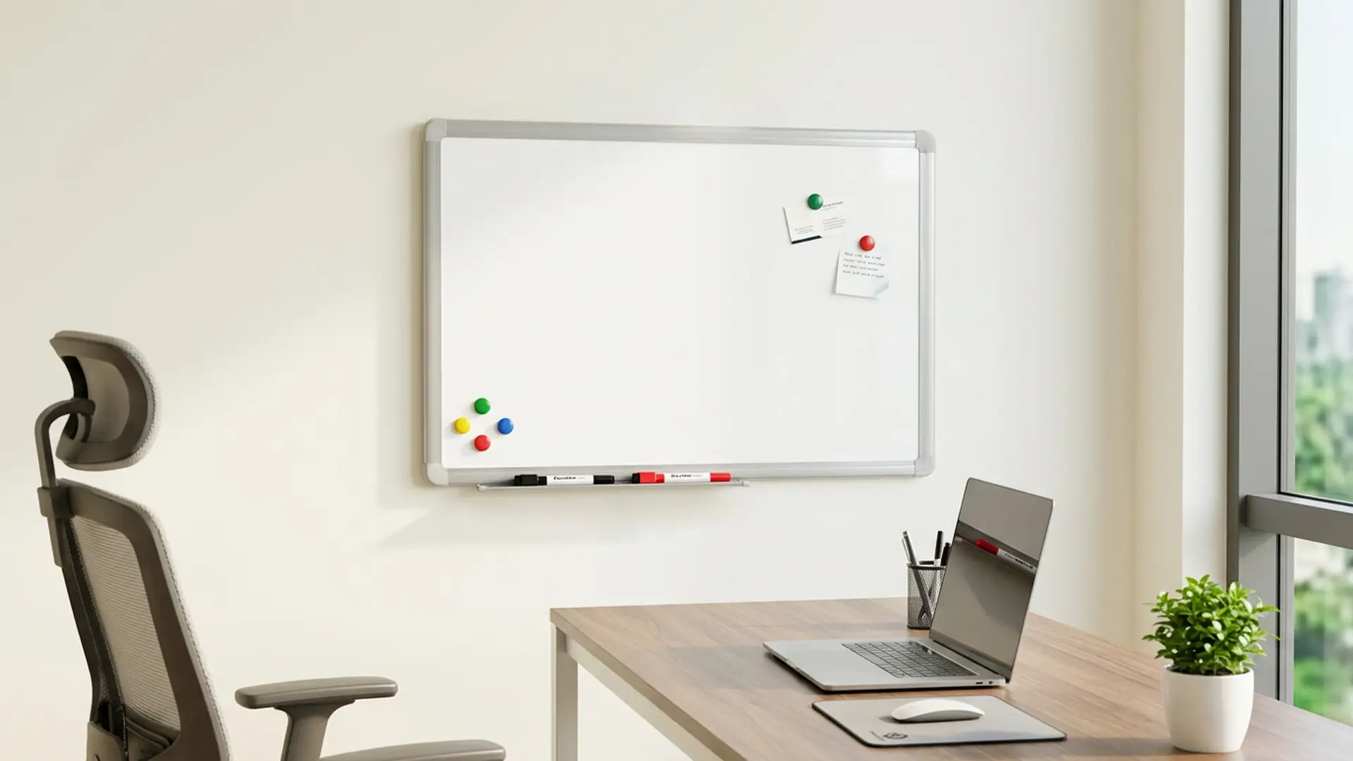 Tableau Blanc Magnétique Effaçable à Sec avec Cadre en Aluminium Premium EXPO 60x40cm + accessoires – Image 10