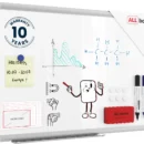 Tableau Blanc Magnétique Effaçable à Sec avec Cadre en Aluminium Premium EXPO 60x40cm + accessoires