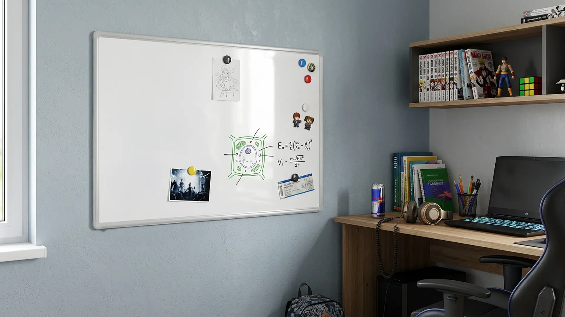 Tableau Blanc Magnétique Effaçable à Sec avec Cadre en Aluminium Premium EXPO 90x60cm + accessoires – Image 10