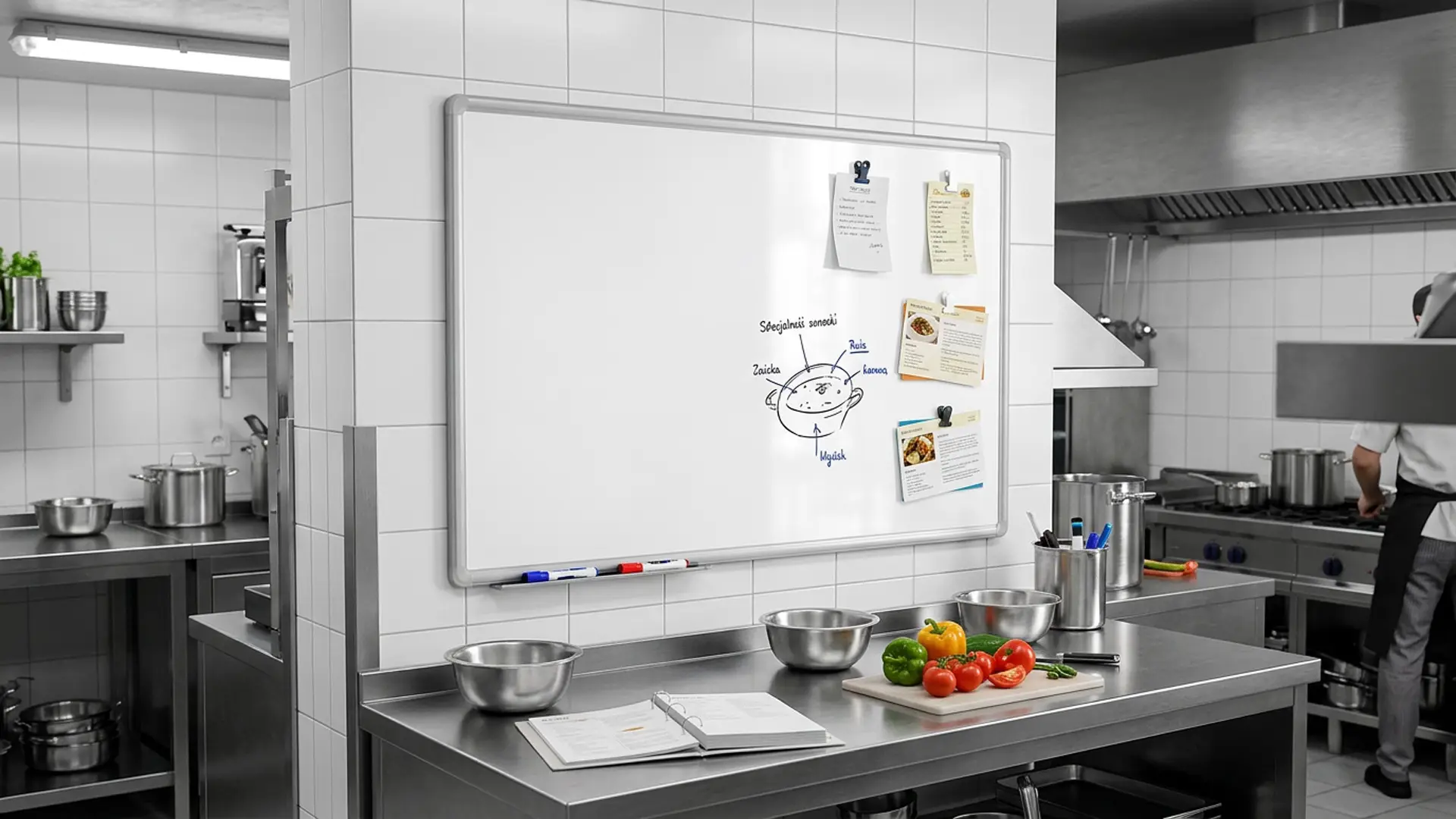 Tableau Blanc Magnétique Effaçable à Sec avec Cadre en Aluminium Premium EXPO 90x60cm + accessoires – Image 4