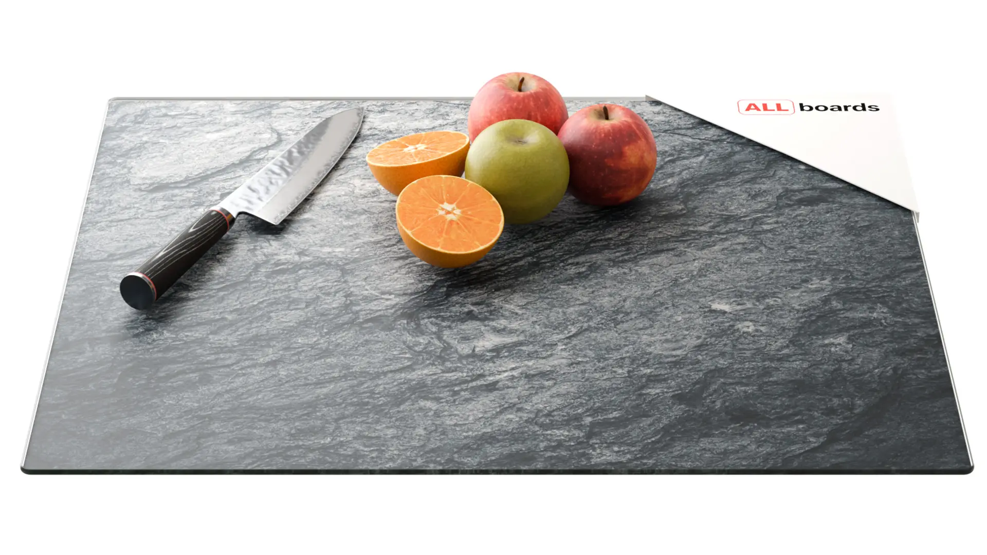 Plaque de Protection en Verre Trempé Universel et Multifonction - Planche à Découper & Plateau en Verre 60x52cm avec Motif Granite Roche Pierre