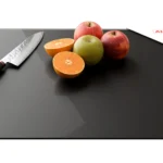 Plaque de Protection en Verre Trempé Universel et Multifonction - Planche à Découper & Plateau en Verre 60x52cm Style Noir Sombre