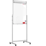Chevalet de Conférence Mobile Double Face 100x70cm sur Roulettes, Hauteur Réglable