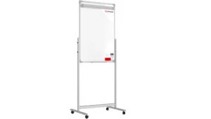 Chevalet de Conférence Mobile Double Face 100x70cm sur Roulettes, Hauteur Réglable