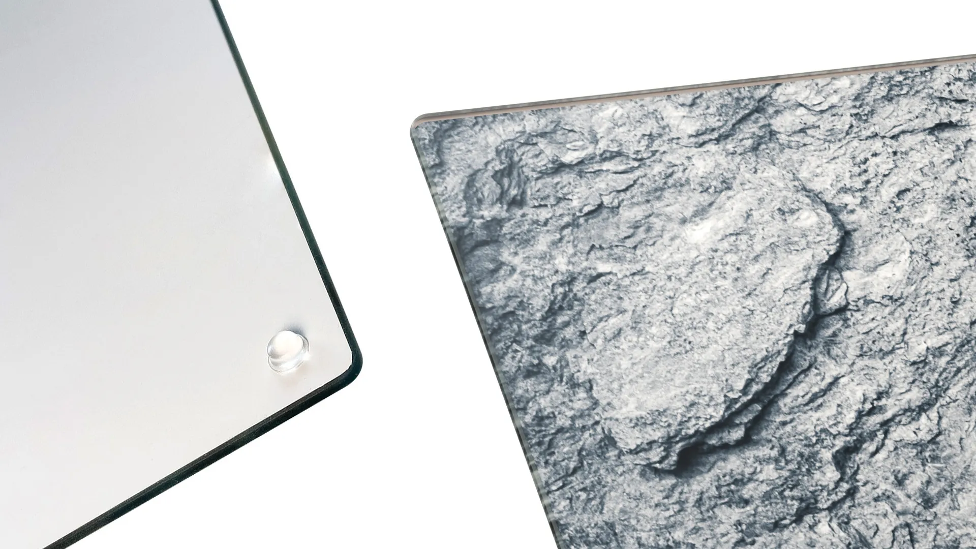 Plaque de Protection en Verre Trempé Universel et Multifonction - Planche à Découper & Plateau en Verre, 2 pièces 52x30cm Motif Granite Roche Pierre – Image 5