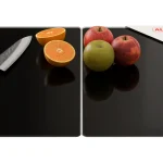 Plaque de Protection en Verre Trempé Universel et Multifonction - Planche à Découper & Plateau en Verre, 2 pièces 52x30cm Style Noir Sombre