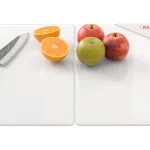 Plaque de Protection en Verre Trempé Universel et Multifonction - 2 pièces 52x30cm Blanc PREMIUM SUPERWHITE, Planche à Découper, Plateau en Verre
