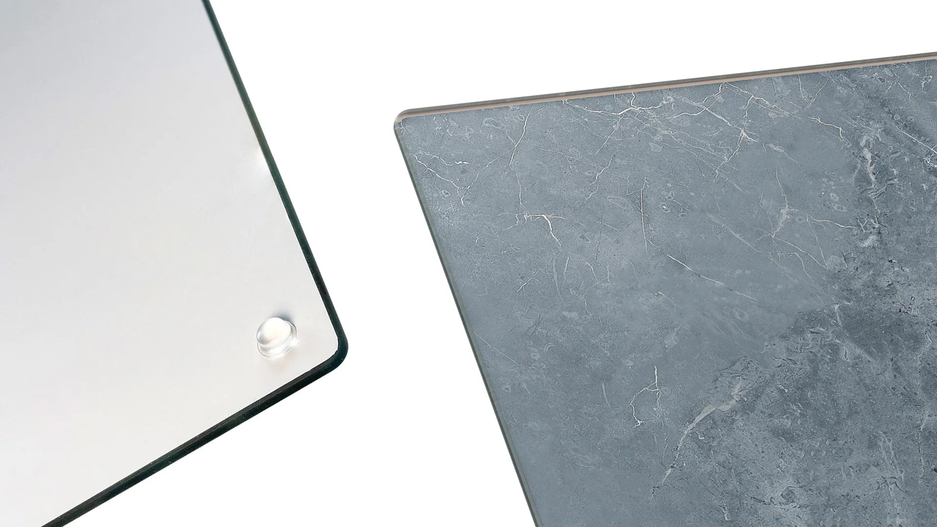 Plaque de Protection en Verre Trempé Universel et Multifonction - 2 pièces 52x30cm Motif Marbre Gris Anthracite, Planche à Découper, Plateau en Verre – Image 5