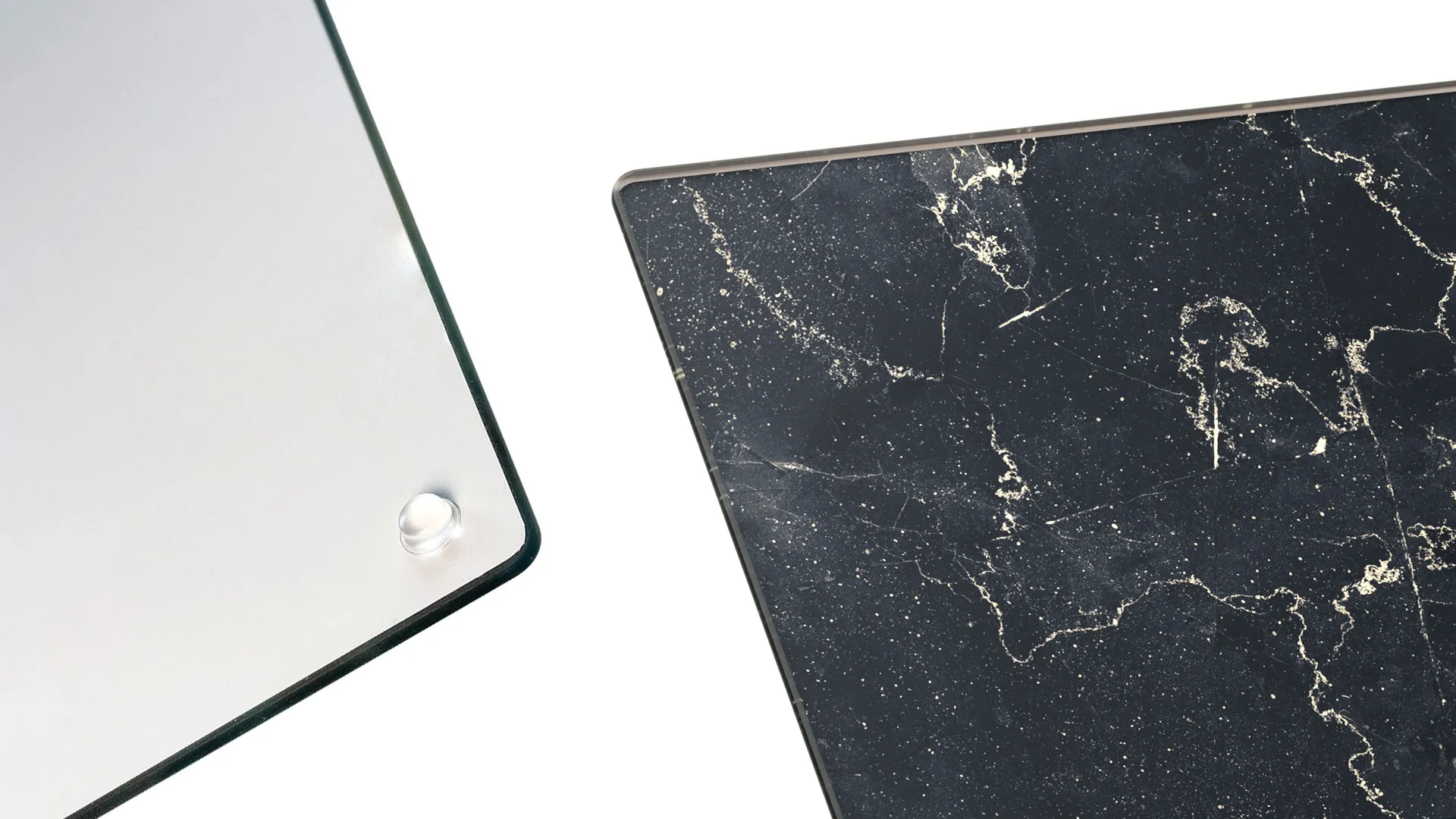 Plaque de Protection en Verre Trempé Universel et Multifonction - 2 pièces 52x30cm Motif Marbre Noir, Planche à Découper, Plateau en Verre – Image 5