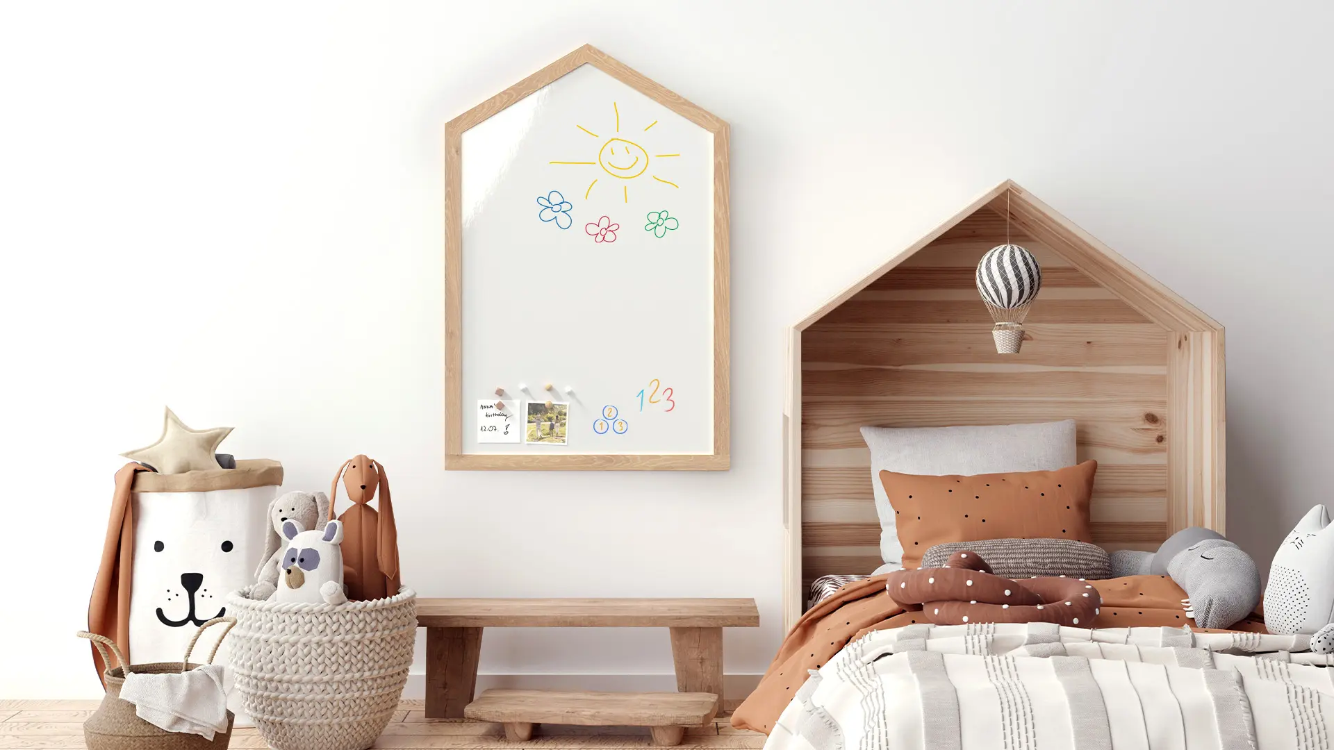 Tableau blanc magnetique en forme de maison 90x60 cm – Image 8