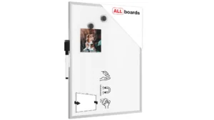 Tableau blanc magnétique 40x30 cm avec cadre en aluminium + ACCESSOIRES GRATUITS