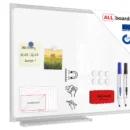 Tableau Blanc Magnétique Effaçable à Sec avec Cadre en Aluminium 60x45cm