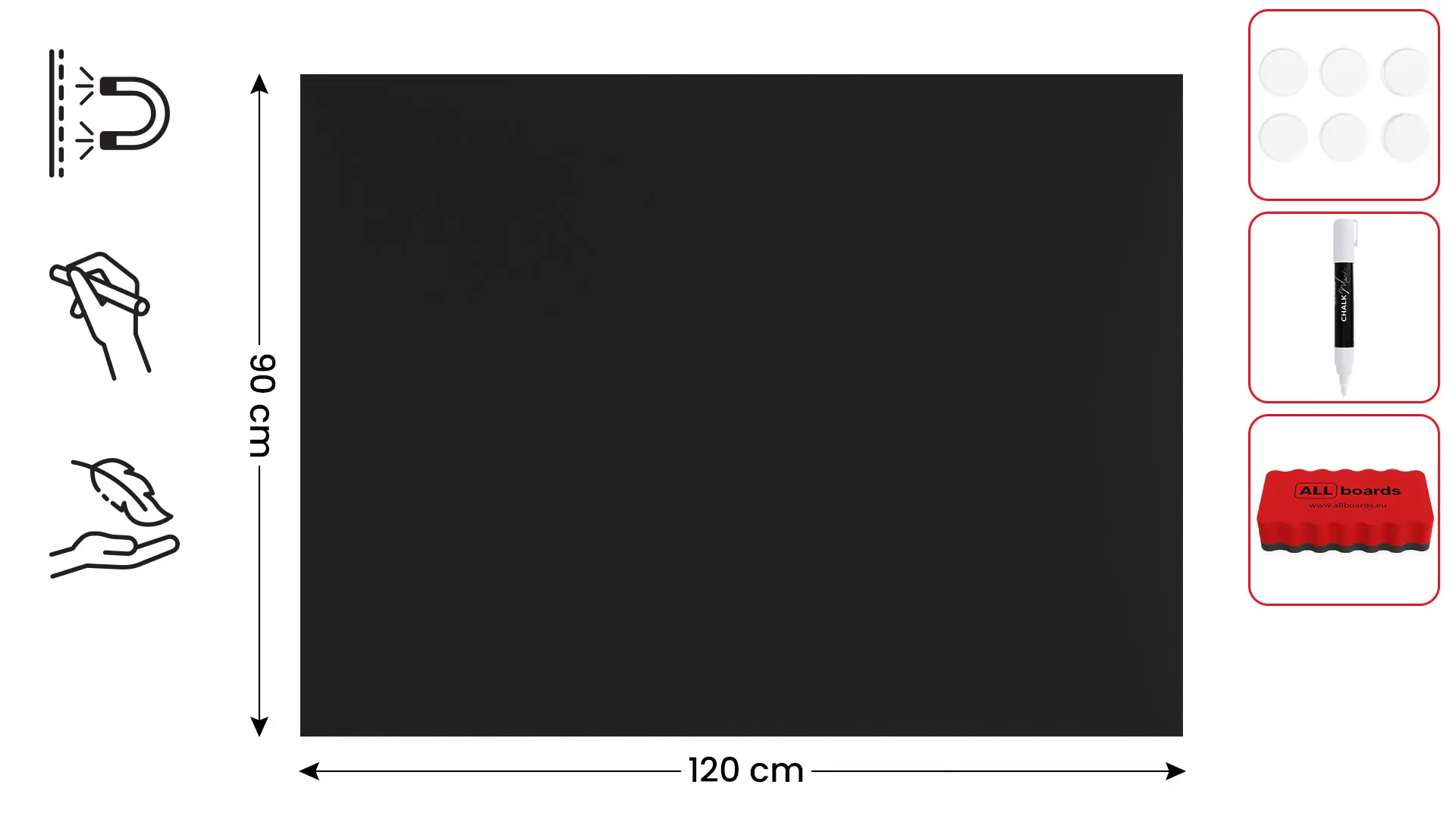 Tableau Magnétique en Métal à Craie Noir 120x90cm, MetalBoards pour tout type d'Aimants – Image 2