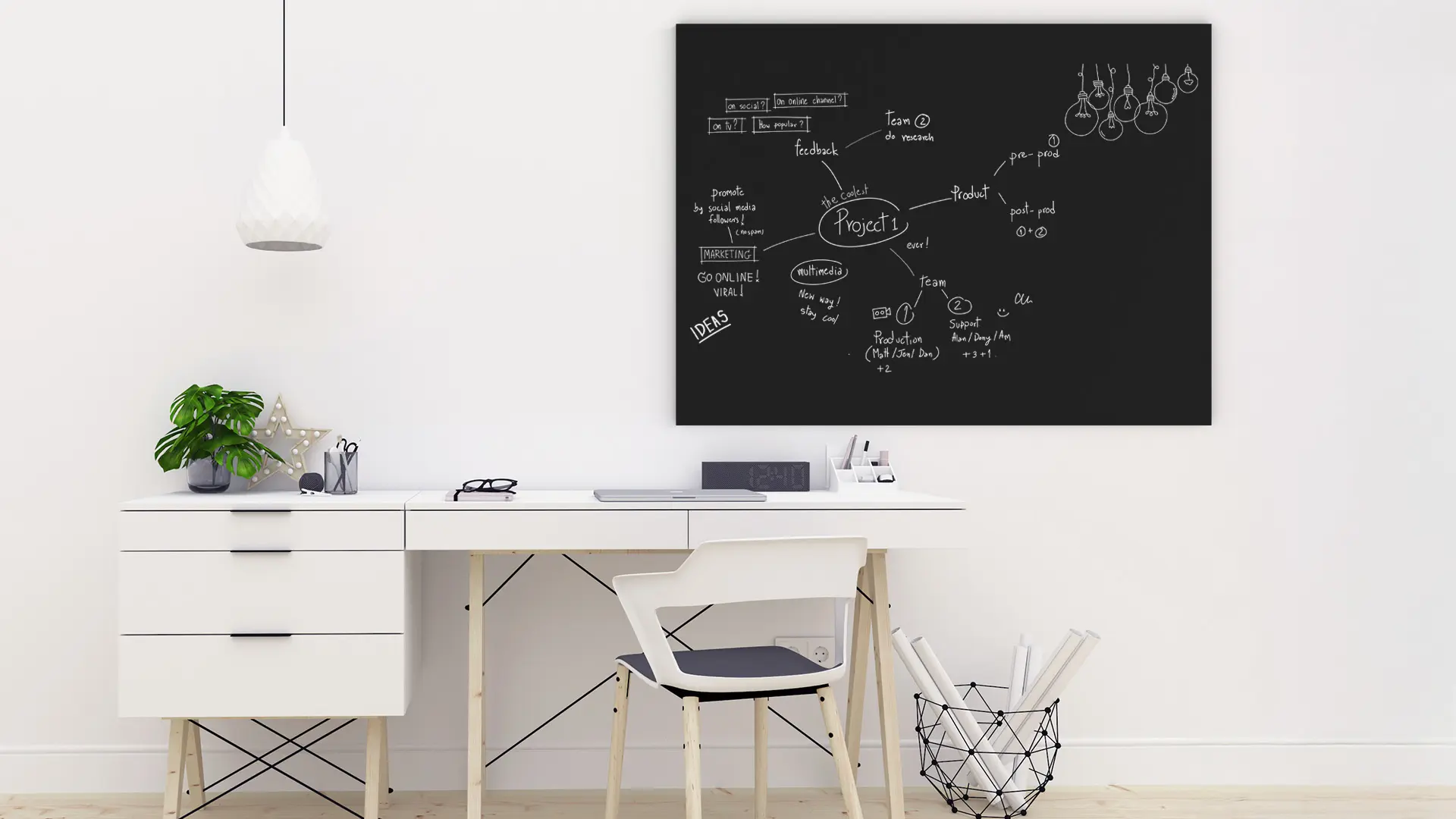 Tableau Magnétique en Métal à Craie Noir 120x90cm, MetalBoards pour tout type d'Aimants – Image 4