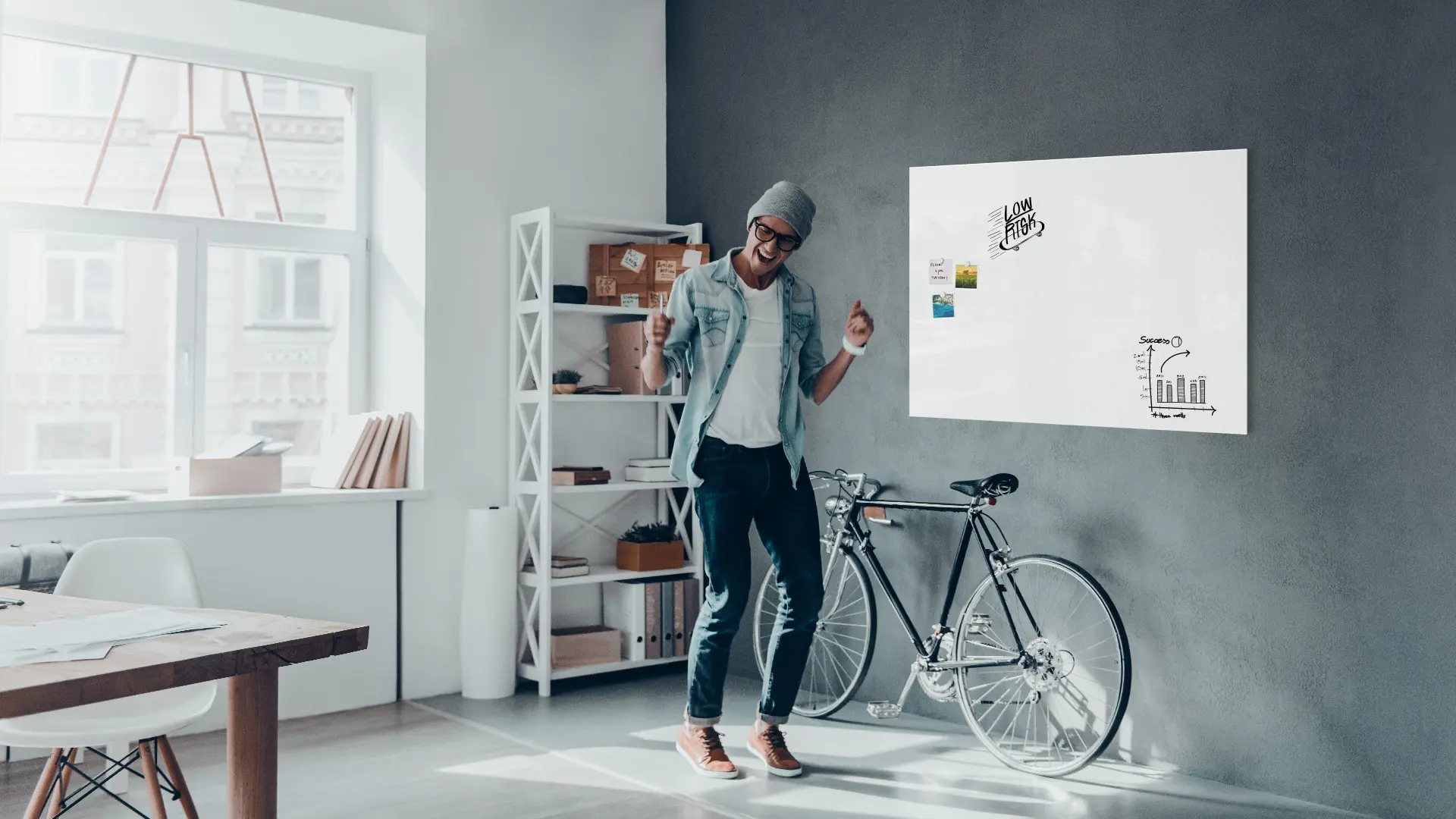 Tableau Magnétique MetalBoard Blanc 120x90cm + accessoires gratuits – Image 3