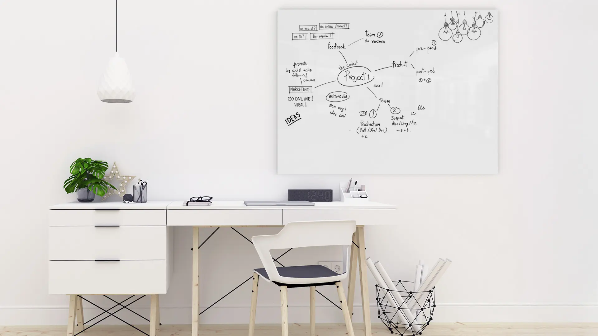 Tableau Magnétique MetalBoard Blanc 120x90cm + accessoires gratuits – Image 4