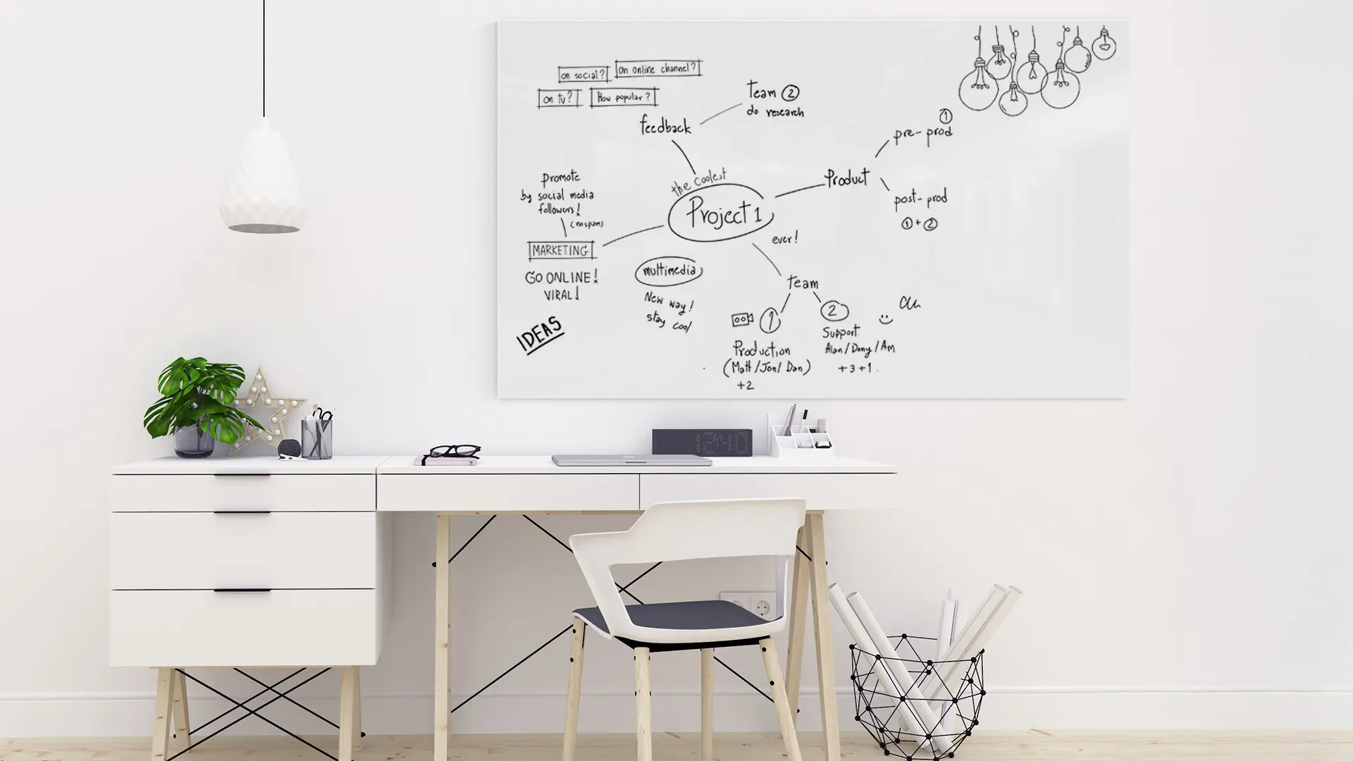 Tableau Magnétique en Métal Blanc 150x90cm, MetalBoards pour tout type d'Aimants – Image 4
