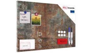 Tableau Magnétique en Métal Style Rouille 60x40cm, MetalBoards pour tout type d'Aimants