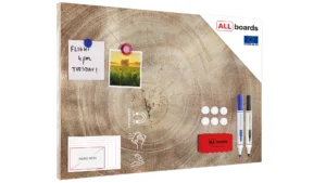 Tableau Magnétique en Métal Motif Tronc Cernes de Bois 60x40cm, MetalBoards pour tout type d'Aimants
