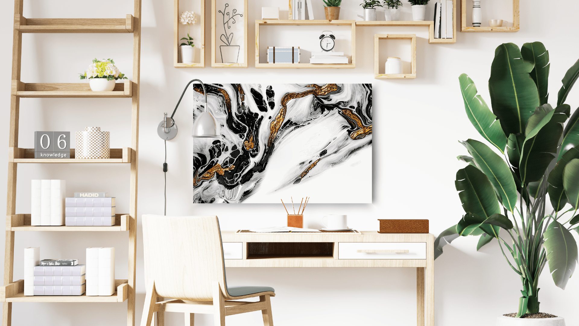 Tableau Magnétique en Métal Motif Marbre Doré 90x60cm, MetalBoards pour tout type d'Aimants – Image 3