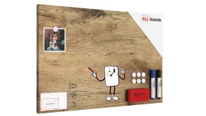 Tableau Magnétique en Métal Motif Bois Tronc Cernes de Bois 60x40cm, MetalBoards pour tout type d’Aimants