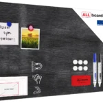 Tableau Magnétique en Métal Motif Bois Gris  60x40cm, MetalBoards pour tout type d’Aimants