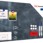 Tableau Magnétique en Métal Motif Marbre Gris 60x40cm, MetalBoards pour tout type d’Aimants