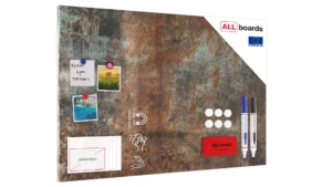 Tableau Magnétique en Métal Style Rouille 90x60cm, MetalBoards pour tout type d'Aimants