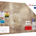 Tableau Magnétique en Métal Motif Tronc Cernes de Bois 90x60cm, MetalBoards pour tout type d'Aimants