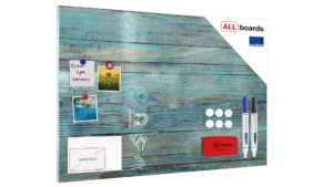Tableau Magnétique en Métal Motif Planches Bleues 90x60cm, MetalBoards pour tout type d'Aimants