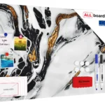 Tableau Magnétique en Métal Motif Marbre Doré 90x60cm, MetalBoards pour tout type d'Aimants