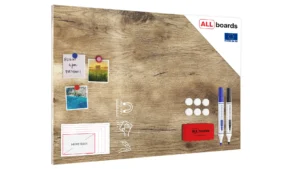 Tableau Magnétique en Métal Motif Bois Tronc Cernes de Bois  90x60cm, MetalBoards pour tout type d’Aimants