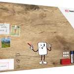 Tableau Magnétique en Métal Motif Bois Tronc Cernes de Bois 90x60cm, MetalBoards pour tout type d’Aimants