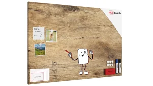 Tableau Magnétique en Métal Motif Bois Tronc Cernes de Bois 90x60cm, MetalBoards pour tout type d’Aimants
