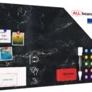Tableau Magnétique en Métal Motif Marbre Noir 90x60cm, MetalBoards pour tout type d’Aimants