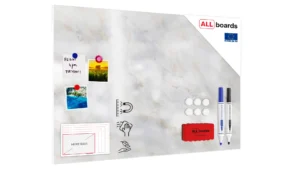 Tableau magnétique pour aimants METALboards, marbre 90x60 cm + ensemble d'accessoires GRATUIT