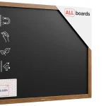 Tableau à craie noir magnétique étanche avec cadre en bois laqué 100 x 80 cm + accessoires