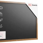 Tableau à craie noir magnétique étanche avec cadre en bois laqué 120 x 90 cm + accessoires