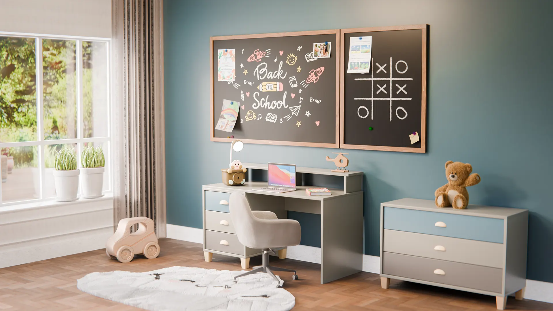 Tableau à craie noir magnétique étanche avec cadre en bois laqué 150 x 100 cm + accessoires – Image 6