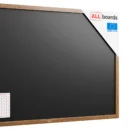 Tableau à craie noir magnétique étanche avec cadre en bois laqué 150 x 100 cm + accessoires