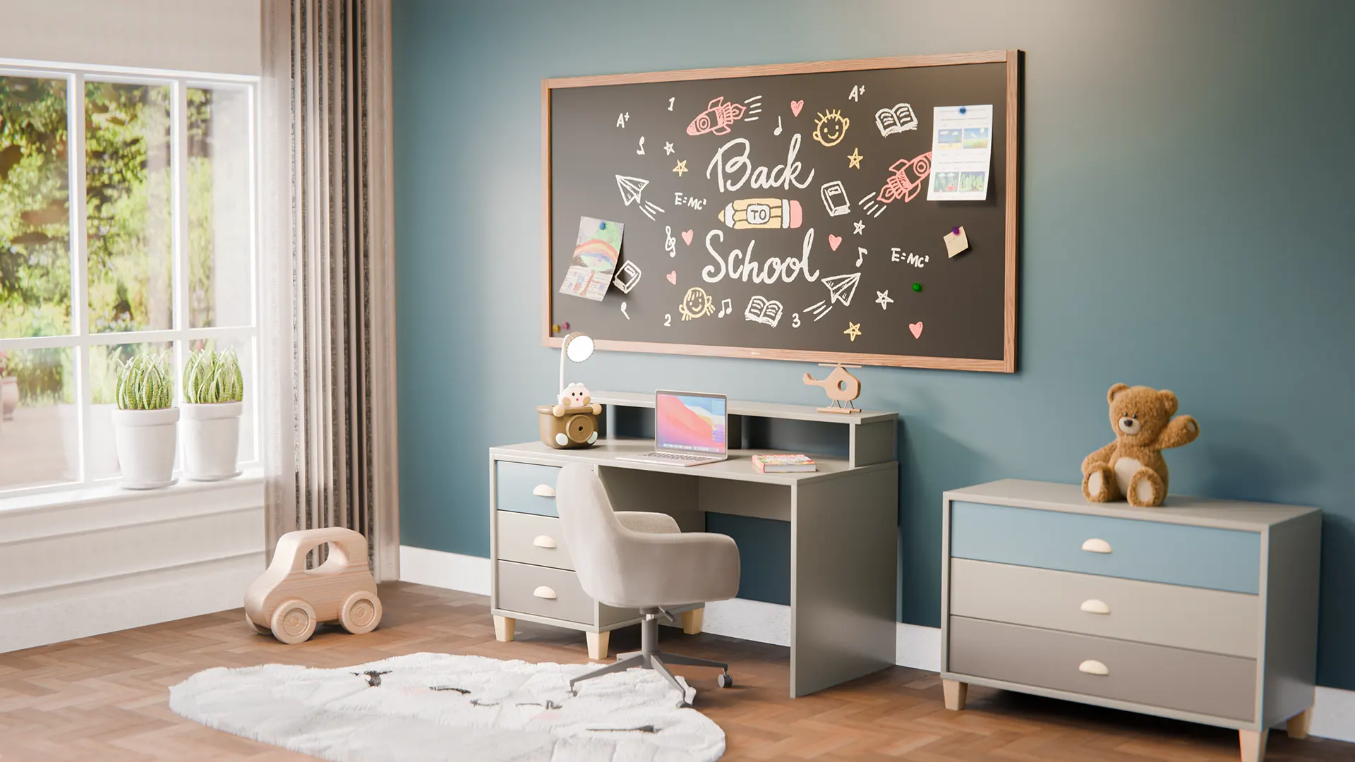 Tableau à craie noir magnétique étanche avec cadre en bois laqué 200 x 100 cm + accessoires – Image 6